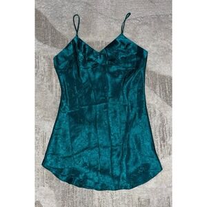 Vintage Womens Cacique Lingerie Green/Teal Babydoll Chemise Nightie Gown